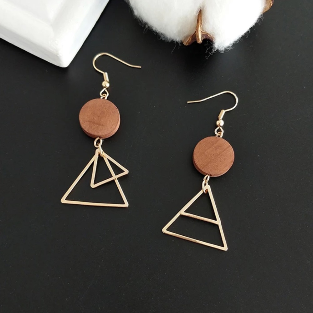 🔺 BOHO Geometric Triangular Drop Earrings 🔺 - Picture 2 of 2